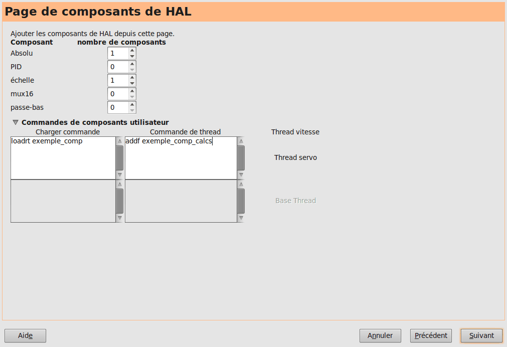 Composants de HAL