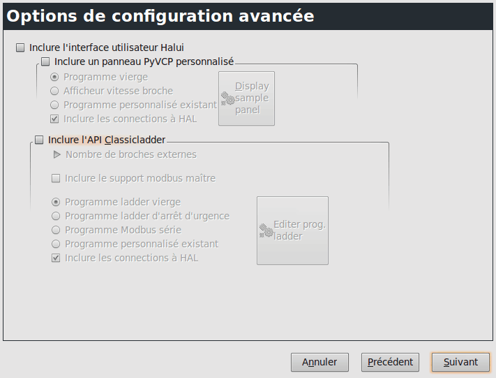 Configuration avancée