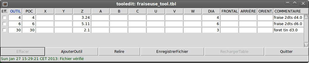 Éditeur graphique de table d’outils