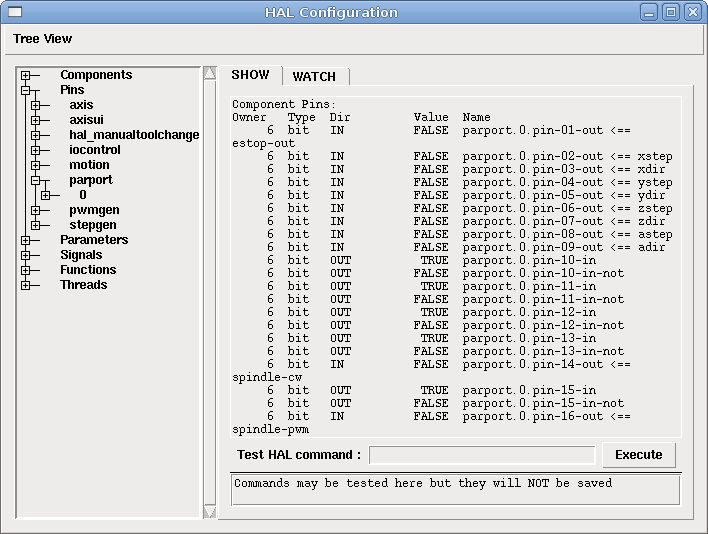 HAL Configuration Window