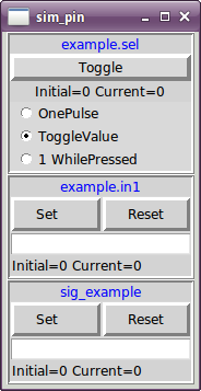 sim_pin is a command line utility to display and update any number of writable pins, parameters or signals