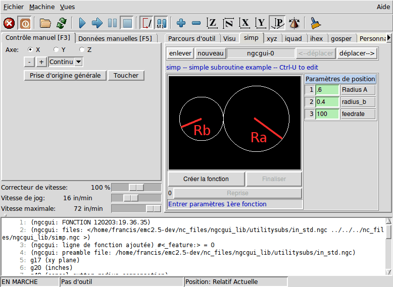 L'interface graphique NGCGUI intégrée dans Axis